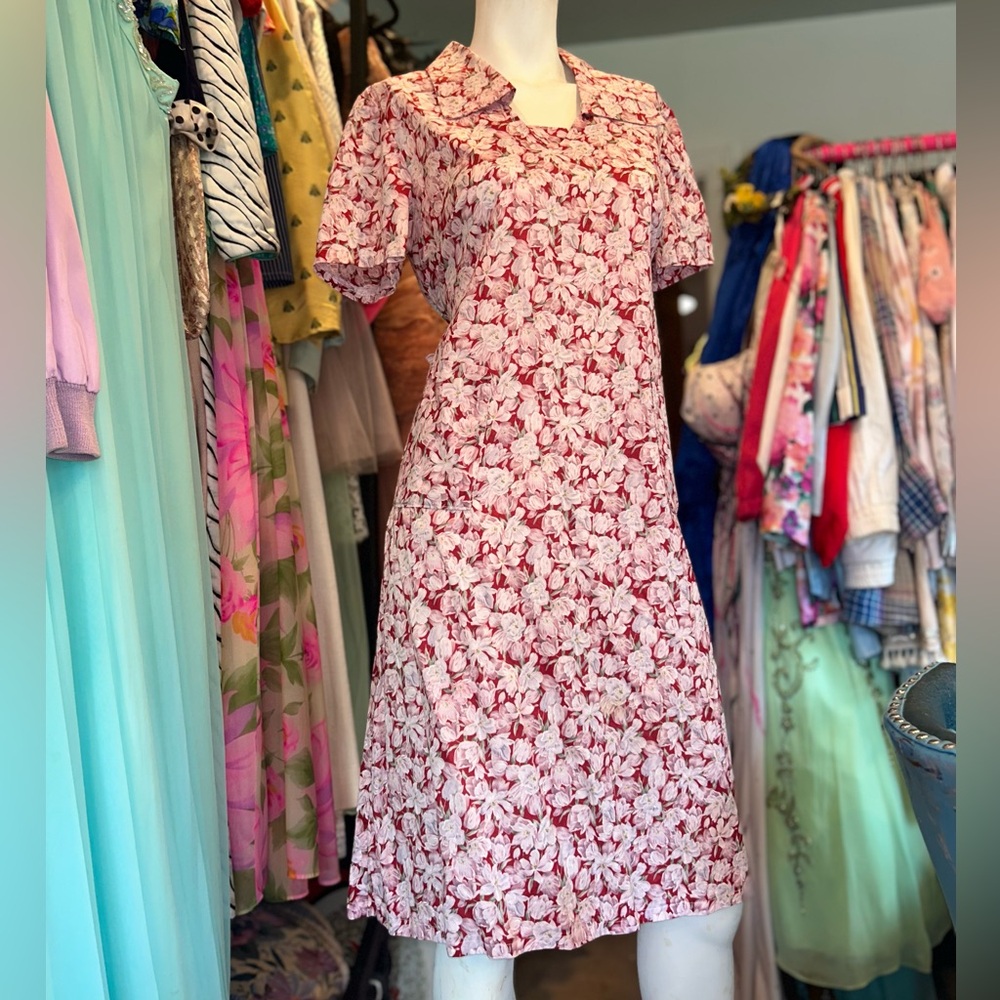 Mid Century Floral Day Dress
